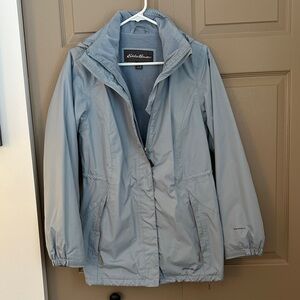 Eddie Bauer Women's Sky Blue Rain Jacket